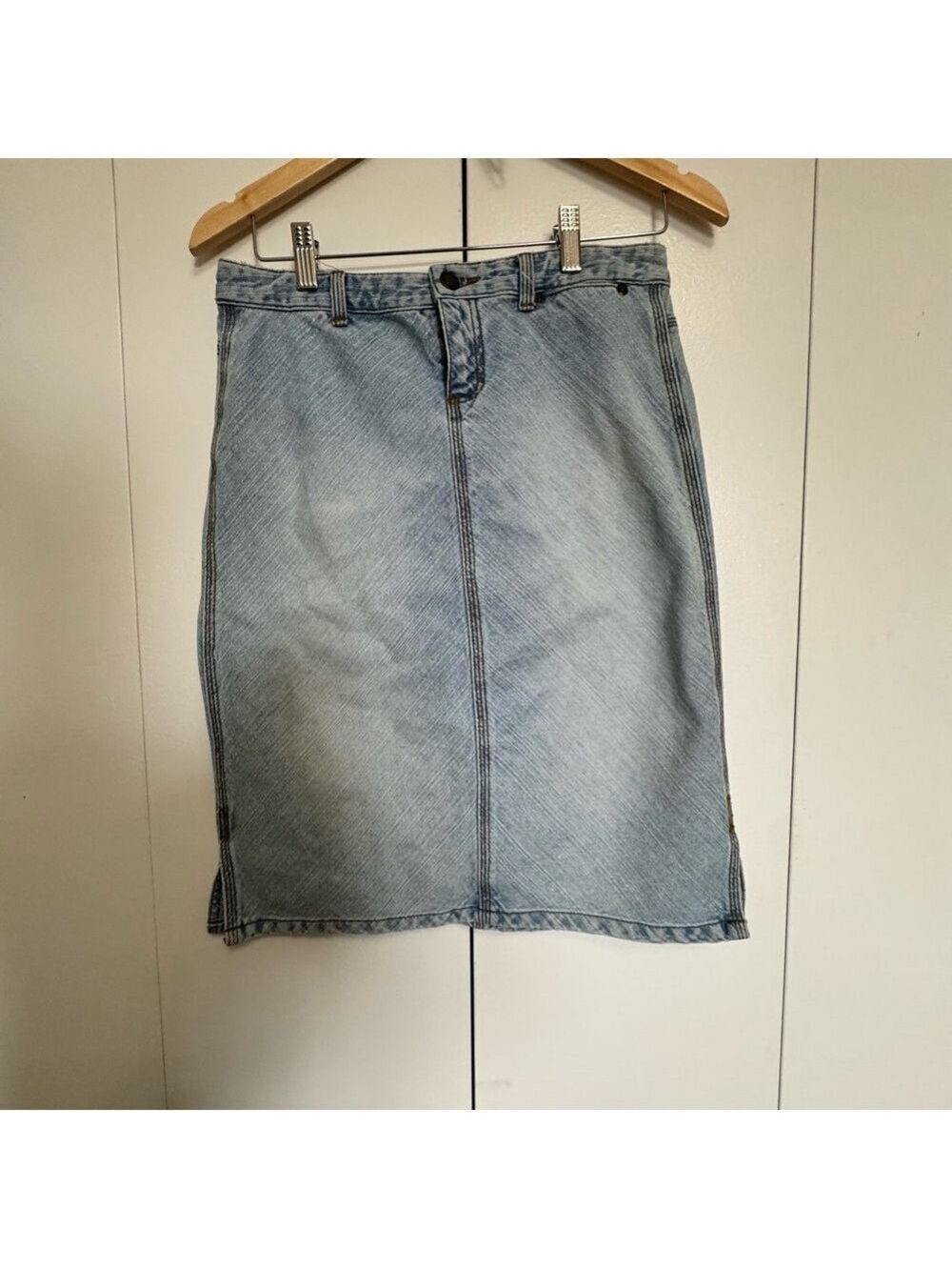 Vintage Smart Set Blue Pencil Skirt Knee-Length Casual size 3
